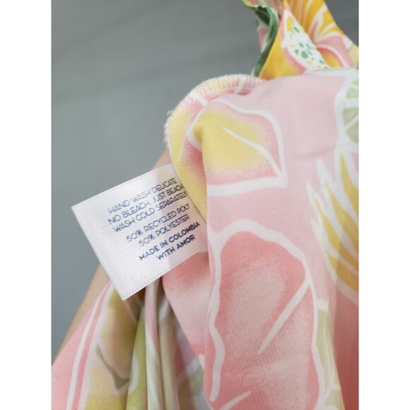 NEW - Watercolor Kenny Flowers‎ L/XL TROPICAL DRESS bird parrot beach floral - Picture 4 of 9